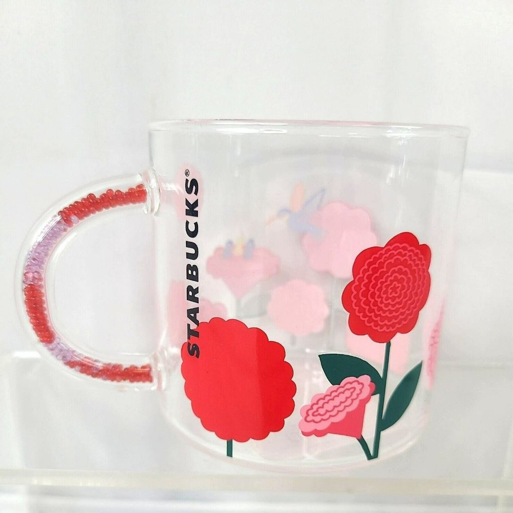 Starbucks Japan Summer 2023 Heat-Resistant Glass Flower Mug 10 fl oz USA SELLER